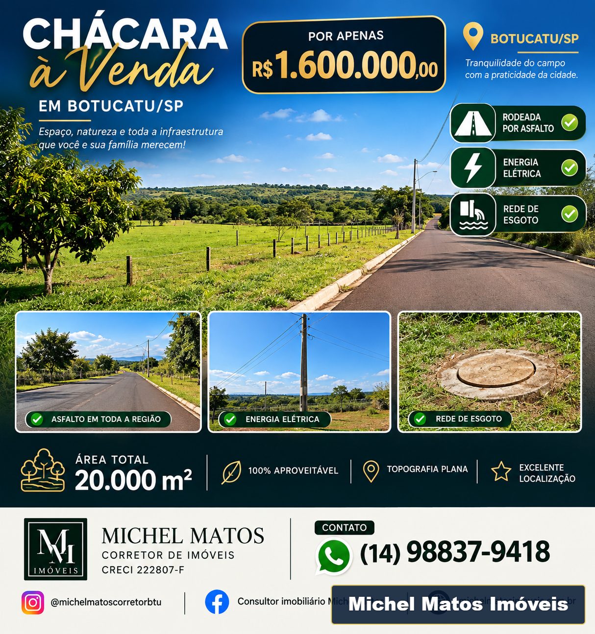 Chácara à venda no Parque dos Pinheiros, Botucatu